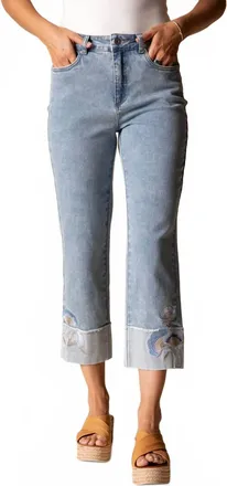 Habitat Embroidered Cuff Easy Jean In Light Denim