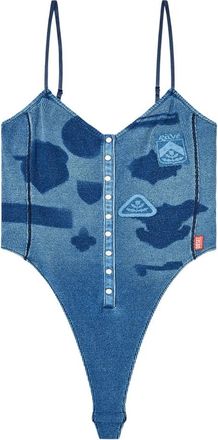Diesel Slim Fit Verstelbaar Spaghettiband Top - Dames - Bodies - Blauw - M - Katoen - Tops