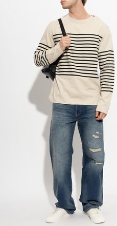 Emporio Armani Long Sleeve T-shirt, Mens, Cream