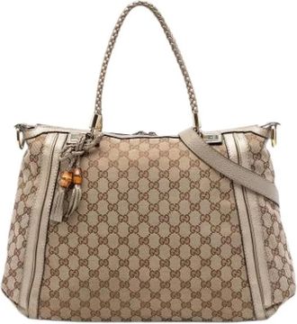 Gucci Pre-owned Bella Satchel - Dames - Vintage Shopper - Beige - ONE Size - Leer - Vintage