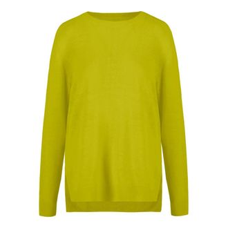 Bomboogie Jersey de Cuello Redondo de Lino - Knitwear - Mujer - Amarillo - M