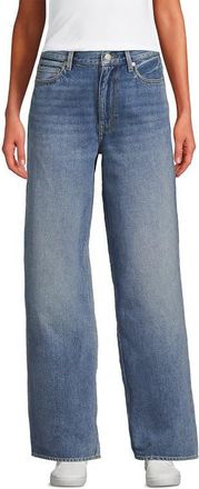 Lands End Rigid Denim Mid Rise Baggy Jeans in Medium Ocean Blue Wash at Nordstrom, Size 18
