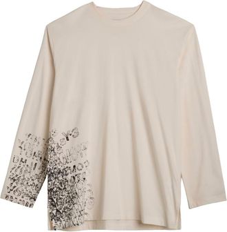 Yohji Yamamoto White Graphic Crew Neck T-Shirt