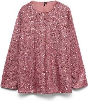 Vero Moda Curve top roze met pailletten