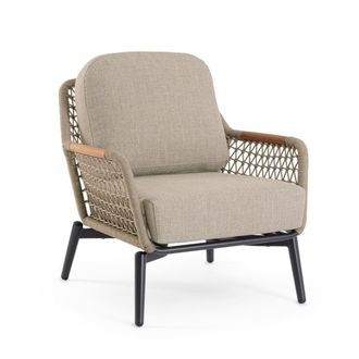 Konte Design Sill&oacute;n de jard&iacute;n con trenzado de cuerda y cojines