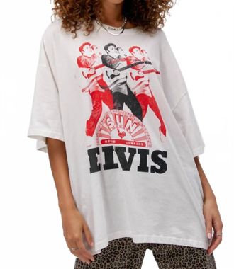 Daydreamer Sun Records X Elvis Repeat Tee In Vintage White