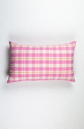 Archive New York Handwoven Classic Gingham Rectangle Cotton Throw Pillow in Pink at Nordstrom, Size 12X20