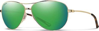 Smith Womens Langley Chromapop Polarized Sunglasses In Gold / Green Mirror