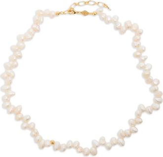 Anni Lu Pearly Drop necklace - women - 18kt Gold Plated Brass/Freshwater Pearl - One Size