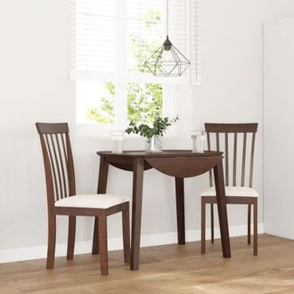 vidaXL Sedie da Pranzo con Cuscini 2pz Marrone Legno Massello di Hevea Vidaxl