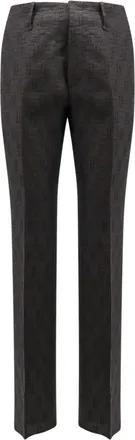 Fendi Linnen FF Jacquard Broek - Heren - Straight fit broeken - Zwart - L - Linnen - Broeken
