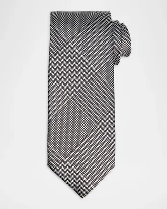 Tom Ford Men & apos;s Glen Plaid Linen Tie