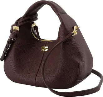 Ganni Womens Grained Synthetic Mini Shoulder Bag Brown