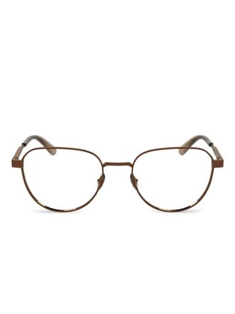 Calvin Klein geometric-frame glasses - Brown