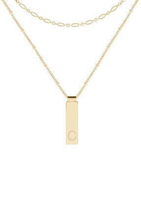 Brook & York Maisie Set of 2 Initial Layering Necklaces in Gold C at Nordstrom