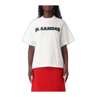 Jil Sander Logo T-shirt - Dames - Tops - Wit - Maat: M Katoen