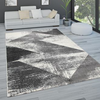 Paco Home Paco Home Alfombra Sal&oacute;n Pelo Corto Vintage Pastel Motivos Abstractos Distintos Estilos 160x230 Cm, Antracita