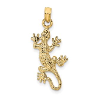 Diamond2Deal 14k Yellow Gold 2-D Lizard Charm