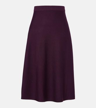 Jardin Des Orangers Falda midi de lana virgen