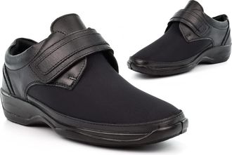 Generic Womens Wide Fit Shoes Wide Fit Boots Ankle Boots Leather Shoes Leather Boots Wedge Heels Touch Fastening Genuine Leather Shoes Black (EEE Width) 3 UK