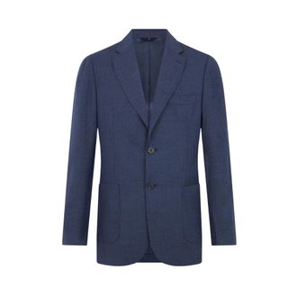 Brooks Brothers Hopsack Virgin Wool Blazer - male - Brooks Brothers - Blazers - Blue - 5XL - Jackets