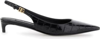 Dolce & Gabbana Zwarte Kitten Heel D&eacute;collet&eacute; Schoenen - Dames - Pumps - Zwart - 35 EU - Leer - Schoenen