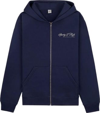Sporty & Rich Felpa International con cappuccio e zip - Blu