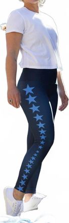 PLAYGROUND Star Track High Rise Leggings In Navy Blue