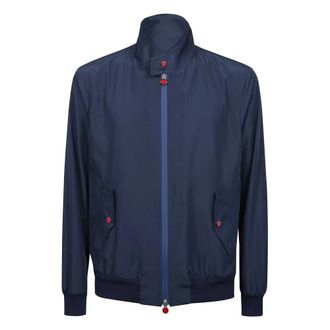 Kiton Nylonjas met zijzakken - Heren - Zomerjassen - Blauw - S - Nylon - Jassen
