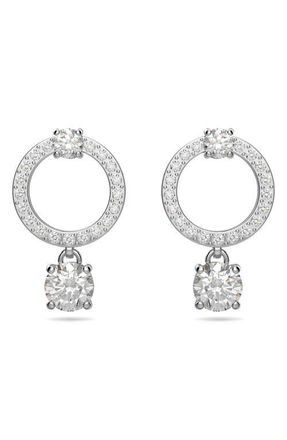 Swarovski Constella Swarovski Crystal Circle Stud Earrings in Silver /Clear Crystal at Nordstrom