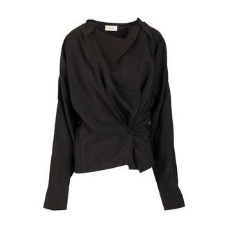 Christophe Lemaire Twisted Top - female - Lemaire - Blouses - Black - M - Blouses & Shirts