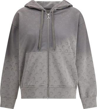 Marine Serre Faded Moon Fleece Zipped Hoodie