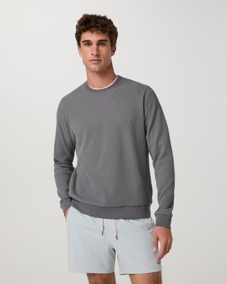 Vuori Clothing Tech Waffle Crew Neck Shirt | Pinecone | Medium