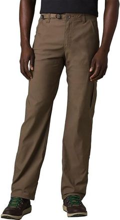 Prana Stretch Zion II Pants Mens Mud Flat Front Belted Straight Leg DDR670
