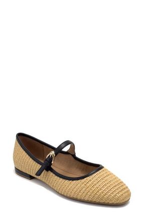 Aerosoles Annette Mary Jane Flat in Natural/Black Basket Raffia at Nordstrom, Size 6.5