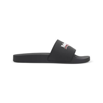 Balenciaga Black Logo Slides