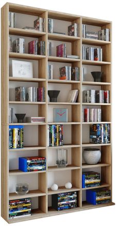 ebuy24 Ebuy24 - Estante De Madera Vcm De Pie Gabinete De Cd De Ahorro De Espacio Para 1080 Cd O 504 Dvd Dimensiones: Al. 181 X An. 102 X T. 23 Cm Estante De 