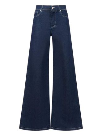 Marni embroidered-logo trousers - Blue