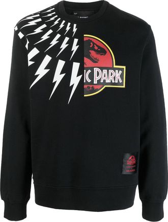 Neil Barrett graphic-print cotton sweatshirt - men - Cotton - S - Black