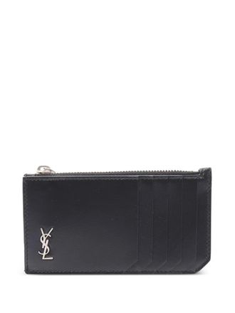 Saint Laurent 2010-2025 Leather Fragments Zipped Case card holder - Black
