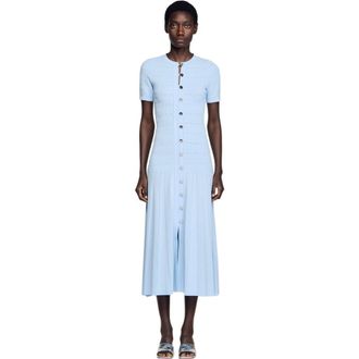 Sandro Knit maxi dress in Sky Blue at Nordstrom, Size 40 Eu