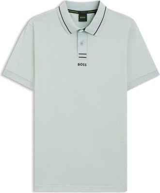 BOSS Centred-logo slim-fit polo shirt in cotton piqu&eacute;