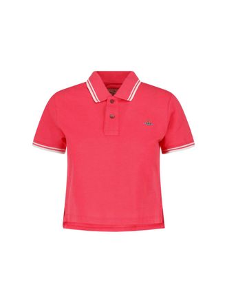 Vivienne Westwood Cropped Polo Shirt with Double Stripe Detailing