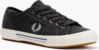 Fred Perry Mens Fred Perry B708 Vintage Tennis Canvas Mens Anchor Grey Trainers - Size: 10