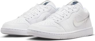 Nike Jordan Air Jordan 1 Low SE Basketball Sneaker in White/White/Metallic Silver at Nordstrom, Size 10.5