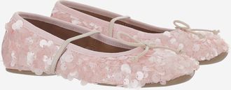 P&egrave;P&egrave; Girls Ballerina Flats Onyx Sequin Pink Sequins
