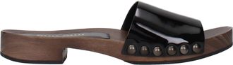 Miu Miu Damess Slippers En Klompen Lakleer Zwart