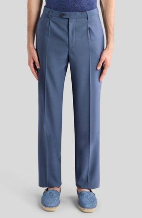 Etro Roma Single Pleat Wool Pants in Indaco at Nordstrom, Size 50 X R