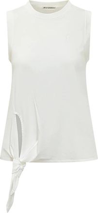 J.W.Anderson Tanktop met Geknoopte Zoom - Dames - Tops zonder mouwen - Wit - XS - Katoen - Tops