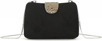 Girly HandBags Womens Evening Clutch Bag with Metal Clasp and Chain Strap - Wedding, Party, Formal Event Purse Medium Black
